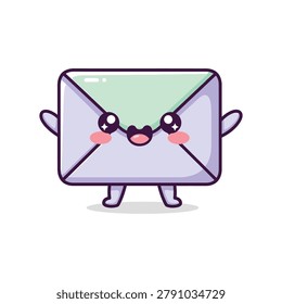 Cartoon email envelope with smiling face