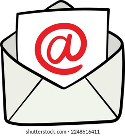 Cartoon email website envelope icon