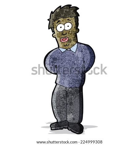 cartoon embarrassed man