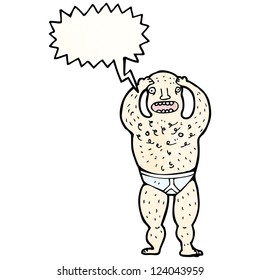 cartoon embarrassed man in underpants