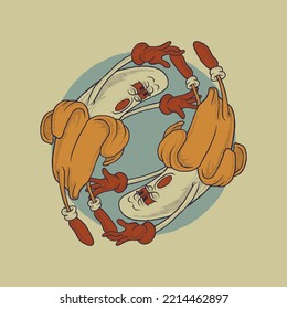 cartoon emblem of banana mascot cycles with retro style