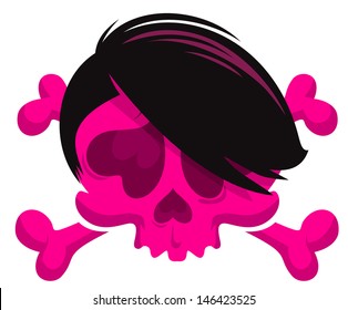 cartoon emo boy skull and bones