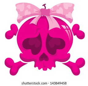cartoon emo skull and bones