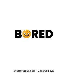 cartoon emoji bored expression illustration