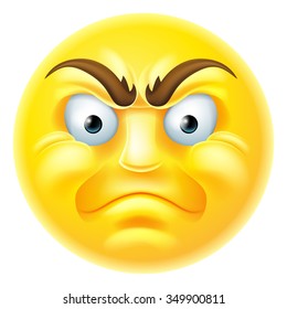 A cartoon emoji emoticon icon looking very angry or furious