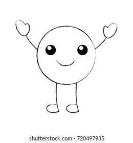 cartoon emoji happy love smile icon