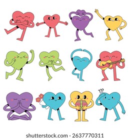 Cartoon Emoji Love Romance Cute Color Fill Line