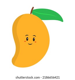 Cartoon Emoji Of Smile Mango On White Background.