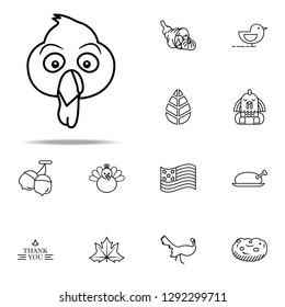 Cartoon, emoji, smiley, turkey icon icon. Thanksgiving day icons universal set for web and mobile