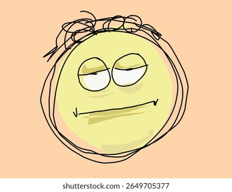 cartoon emoticon character with expression.eps