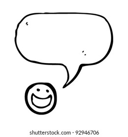 cartoon emoticon face with speech bubble