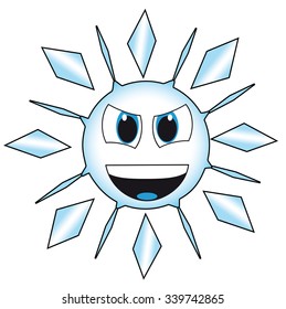 cartoon emoticon in a form snowflake