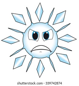cartoon emoticon in a form snowflake