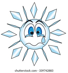 cartoon emoticon in a form snowflake