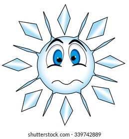 cartoon emoticon in a form snowflake