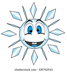 cartoon emoticon in a form snowflake
