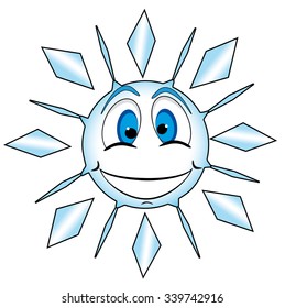 cartoon emoticon in a form snowflake