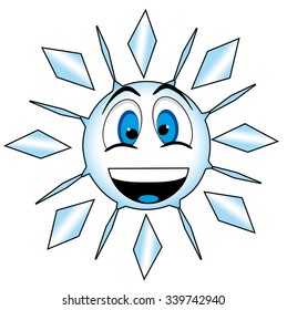 cartoon emoticon in a form snowflake