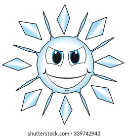 cartoon emoticon in a form snowflake