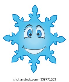 cartoon emoticon in a form snowflake