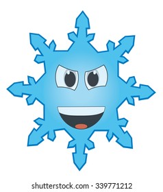 cartoon emoticon in a form snowflake