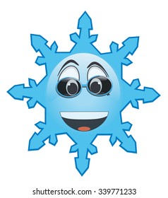 cartoon emoticon in a form snowflake