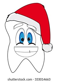cartoon emoticon in a form tooth, vector illustration