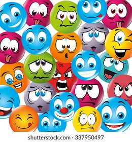 Cartoon emoticon graphic design, vector illustration eps10