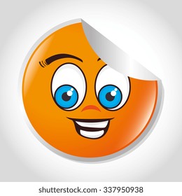 Cartoon emoticon graphic design, vector illustration eps10