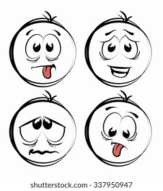 Cartoon emoticon graphic design, vector illustration eps10