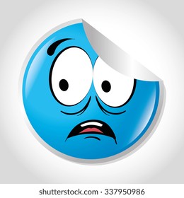 Cartoon emoticon graphic design, vector illustration eps10