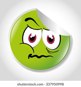 Cartoon emoticon graphic design, vector illustration eps10