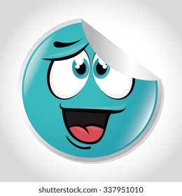 Cartoon emoticon graphic design, vector illustration eps10