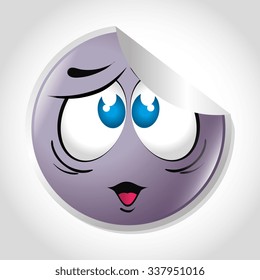 Cartoon emoticon graphic design, vector illustration eps10