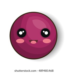 cartoon emoticon purple smiling design