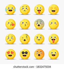 Cartoon emoticon vector design set