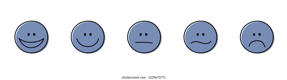 Cartoon emoticons. Appraisal concept. Vector