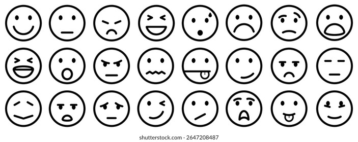 Cartoon emoticons, set emotion - vector