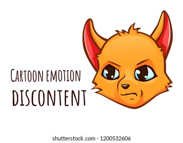 Cartoon emotion of fox -  discontent