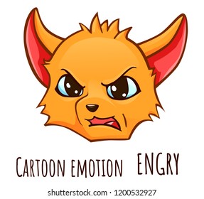 Cartoon emotion of fox - engry