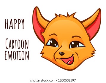 Cartoon emotion of fox -  happy