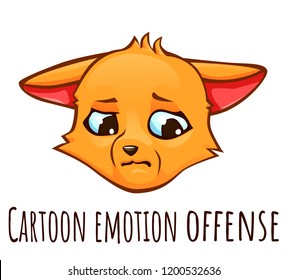 Cartoon emotion of fox - offense