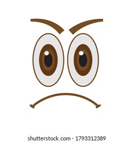 Cartoon emotion vector set, cute funny emotional faces. Collection of facial expressions, surprised, happy, sad, angry. Vector flat style cartoon emoji illustration.