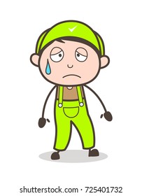 Cartoon Emotional Boy Expression Vector Illustration
