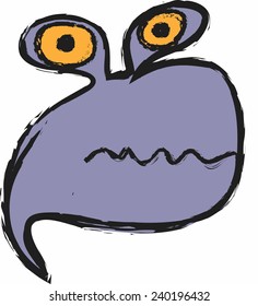Cartoon emotional funny smiley, vector 