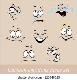 Cartoon emotions faces set