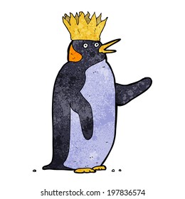 emperador de dibujos animados con ondulación de pingüinos