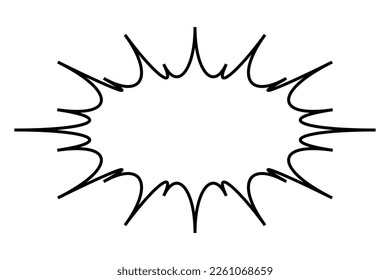 Icono de la burbuja de discurso de énfasis de caricatura. Vector.