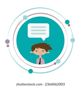 Cartoon employee comment vector illustration graphic icon