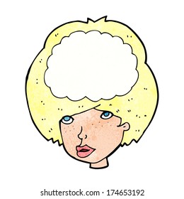 caricatura de una mujer con la cabeza vacía